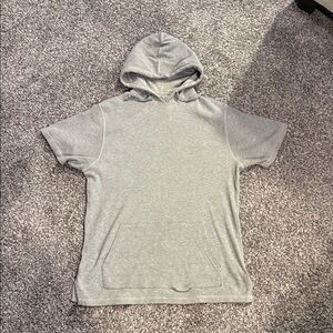 Zine Gray Short Sleeve Hooded Shirt - Medium
